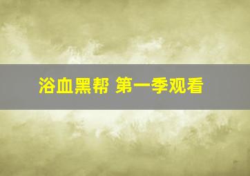 浴血黑帮 第一季观看